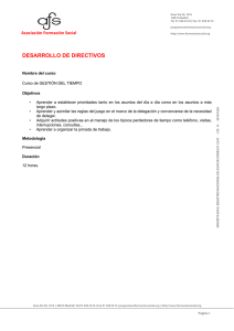 Desarrollo de Directivos: GESTIÓN DEL TIEMPO.