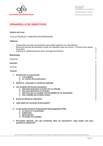 Desarrollo de Directivos: TÉCNICAS Y PRINCIPIOS DE PERSUASIÓN.