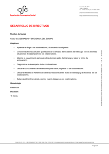 Desarrollo de Directivos: EL LIDERAZGO Y EFICIENCIA DEL EQUIPO.