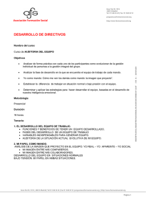 Desarrollo de Directivos: AUDITORÍA DEL EQUIPO.