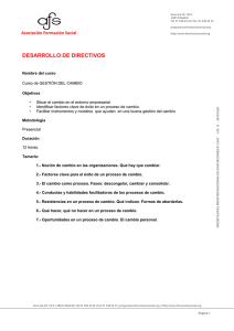 Desarrollo de Directivos: GESTIÓN DEL CAMBIO.