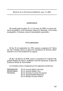 núm. 15, 2000 SEMINARIOS XII Seminario Duque de Ahumada,