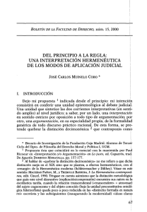 DEL PRINCIPIO A LA REGLA: UNA INTERPRETACI&Oacute;N HERMEN&Eacute;UTICA