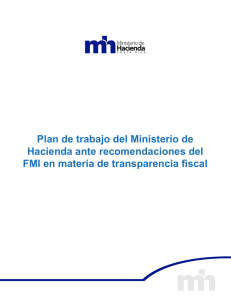 Plan de trabajo del Ministerio de Hacienda ante recomendaciones del FMI en materia de transparencia fiscal