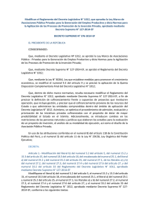 Decreto Supremo N° 376-2014-EF,Modifican el Reglamento del Decreto Legislativo N° 1012, que aprueba la Ley Marco de Asociaciones Público Privadas para la Generación del Empleo Productivo y dicta Normas para la Agilización de los Procesos de Promoción de la Inversión Privada, aprobado mediante Decreto Supremo N° 127-2014-EF.