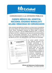 Cuerpo Médico del Hospital Nacional Edgardo Rebagliati aclara veracidad de Comunicados.