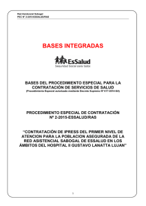 Bases del Procedimiento Especial para la Contratación de Servicios de Salud.