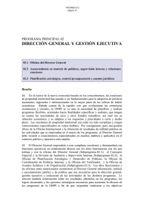 DIRECCIÓN GENERAL Y GESTIÓN EJECUTIVA  PROGRAMA PRINCIPAL 02