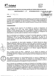 Directiva que regula la utilización del Fondo para el Desarrollo de la Investigación de Salud en EsSalud