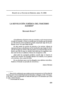 LA REVOLUCIÓN JURÍDICA DEL FASCISMO ALEMÁN* núm. 19, 2002