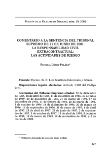 COMENTARIO A LA SENTENCIA DEL TRIBUNAL LA RESPONSABILIDAD CIVIL EXTRACONTRACTUAL: