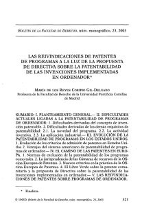 LAS REIVINDICACIONES DE PATENTES DE DIRECTIVA SOBRE LA PATENTABILIDAD