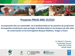 Presentaci n del Proyecto PNUD ARG 15/G53 - Septiembre, 2015