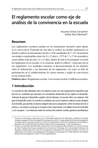 Ochoa, A. y Diez-Martinez, E. 2013. El reglamento escolar como eje de analisis de la convivencia en la escuela