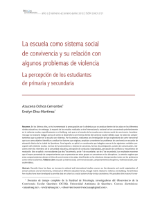Ochoa, A. y Diez-Martinez, E. 2012. La escuela como sistema social de convivencia y su relacion con algunos problemas de violencia