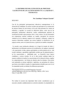 Velazquez, M. G. 2008. La distribucion del patio escolar. Procesos valorativos de los alumnos respecto a la equidad y tolerancia