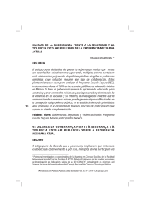 Zurita, U. 2010. Dilemas de la gobernanza frente a la seguridad y la violencia escolar