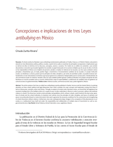 Zurita, U. 2012. Concepciones e implicaciones de tres Leyes antibullying en Mexico