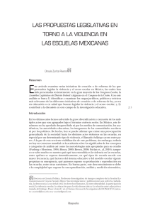 Zurita, U. 2012. Las propuestas legislativas en torno a la violencia en las escuelas mexicanas