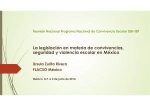 Zurita, U. 2014. La legislacion en materia de convivencias, seguridad y violencia escolar en Mexico