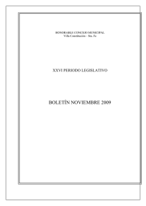 BOLETÍN NOVIEMBRE 2009 XXVI PERIODO LEGISLATIVO  HONORABLE CONCEJO MUNICIPAL