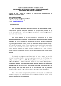 X CONGRESO DE ESPAÑOL DE SOCIOLOGÍA FEDERACIÓN ESPAÑOLA DE SOCIOLOGÍA