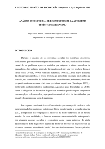 X CONGRESO ESPAÑOL DE SOCIOLOGÍA. Pamplona. 1, 2 y 3... ANÁLISIS ESTRUCTURAL DE LOS IMPACTOS DE LA ACTIVIDAD