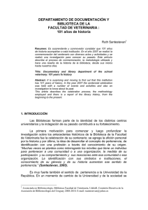 DEPARTAMENTO DE DOCUMENTACI&Oacute;N Y BIBLIOTECA DE LA FACULTAD DE VETERINARIA :