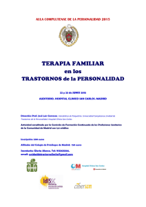 Curso de Terapia Familiar en los Trastornos de Personalidad.