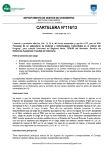 Perfil y funciones, Gº 4, Proyecto PDU,Cartelera 116/13