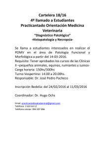 Cartelera 18/16 4º llamado a Estudiantes Practicantado Orientación Medicina Veterinaria
