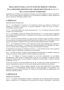 Reglamento de Puntuación de Méritos y Pruebas en la prov. definitiva de cargos docentes Gº 1-5