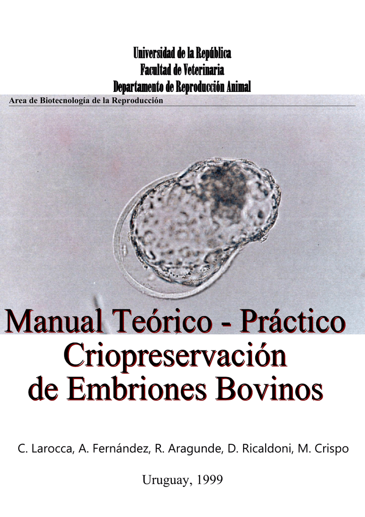 CRIOPRESERVACIÓN DE EMBRIONES BOVINOS