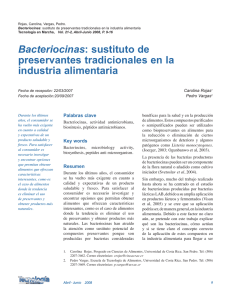 Bacteriocinas: sustituto de  preservantes tradicionales en la  industria alimentaria