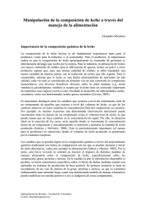 1. Manipulación e la composición de la leche a través del manejo de la alimentación   Mendoza 2010