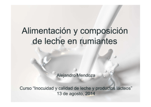 4. Alimentación y composición de la leche en rumiantes. Ing. A. Mendoza