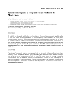 Seroepidemiología de la toxoplasmosis en residentes de Montevideo. A