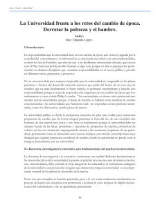 La Universidad frente a los retos del cambio de época.