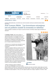 José Lorenzo Mulet. ´Las inversiones extranjeras Mallorca