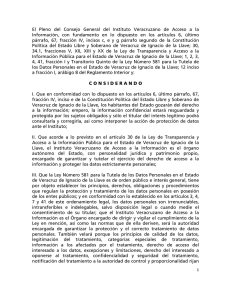 El  Pleno del Consejo General  del Instituto Veracruzano... Información, con fundamento en lo dispuesto en los artículos 6,...