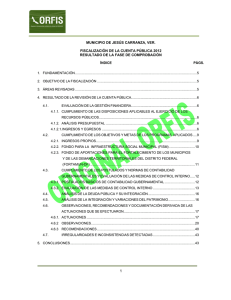 MUNICIPIO DE JESÚS CARRANZA, VER.  FISCALIZACIÓN DE LA CUENTA PÚBLICA 2012