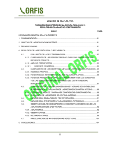 MUNICIPIO DE ACATLÁN, VER.  FISCALIZACIÓN SUPERIOR DE LA CUENTA PÚBLICA 2013