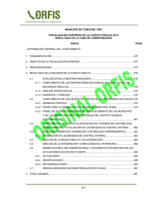 MUNICIPIO DE TONAYÁN, VER.  FISCALIZACIÓN SUPERIOR DE LA CUENTA PÚBLICA 2013