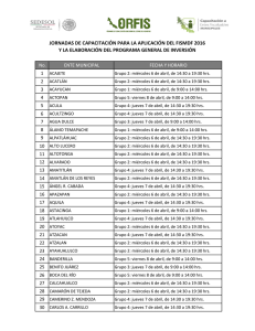 JORNADAS DE CAPACITACIÓN PARA LA APLICACIÓN DEL FISMDF 2016