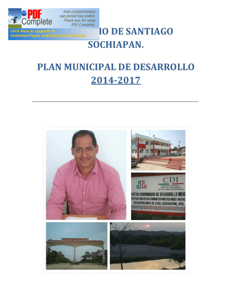 MUNICIPIO SOCHIAPAN. PLAN MUNICIPAL DE DESARROLLO 20142017