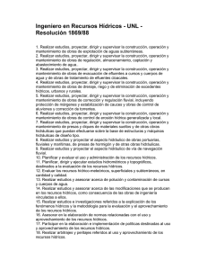 Ingeniero en Recursos Hídricos UNL Resolución 1869 (1988)