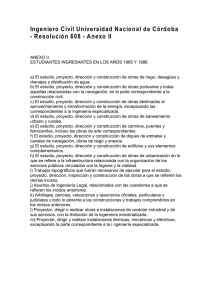 Ing. Civil Universidad Nacional de Córdoba Resolución 608 Anexo II