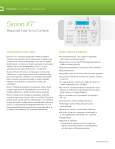 Simon XT Data Sheet (Spanish)