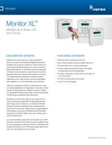 Monitor XL 4 Zone LCD Suite Module Data Sheet (Spanish)