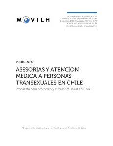 “Asesorías y atención médica a personas transexuales en Chile”
